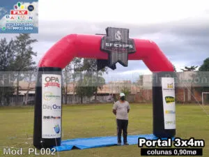 Pórticos infláveis promocional personalizado sfichips rally team