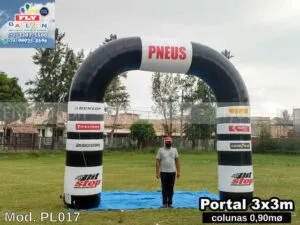 pórtico inflável promocional pit stop pneus