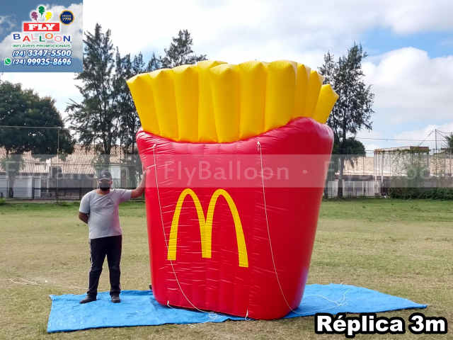 replica inflável gigante promocional batata frita mc donalds