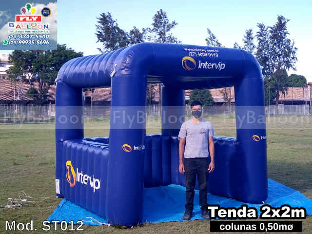 tenda inflável promocional com balcões intervip