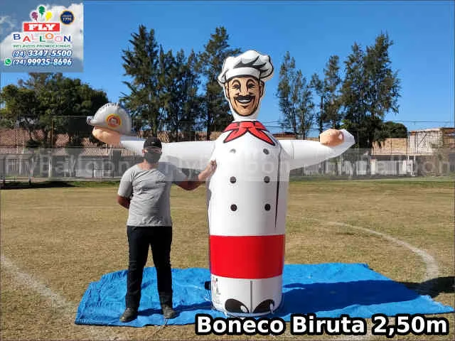 boneco biruta inflável cozinheiro sabor caseiro