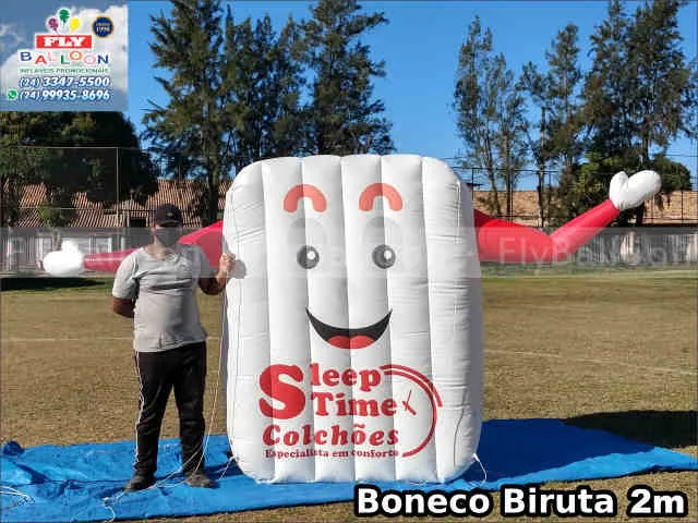 boneco biruta inflável sleep time colchões