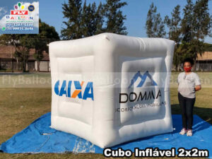 cubo inflável gigante promocional personalizado domma incorporações imobiliárias