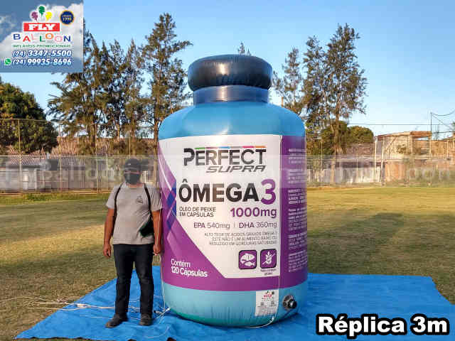 réplica inflável gigante promocional perfect ultra omega 3