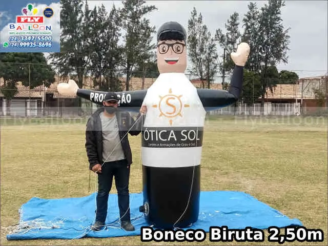 boneco biruta inflável ótica sol