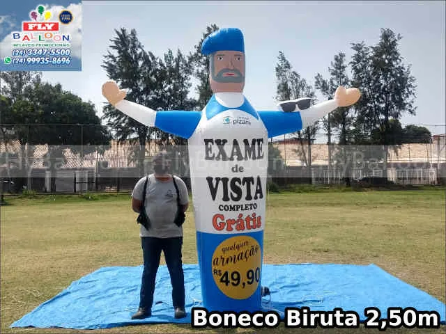 boneco biruta inflável óticas pizani