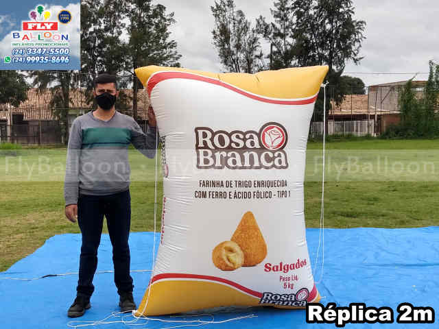 inflável gigante promocional saco farinha de trigo salgados rosa branca