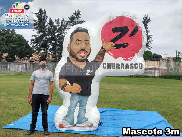 mascote inflável gigante personalizado z churrasco