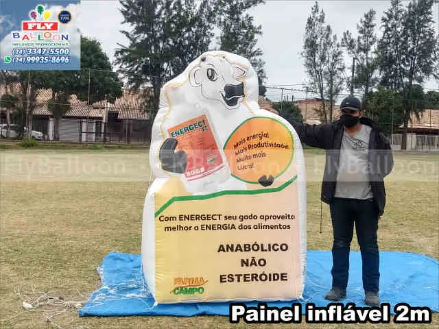 painel inflável gigante promocional energect farma campo saúde animal