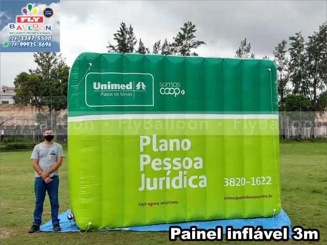painel inflável gigante promocional unimed patos de minas
