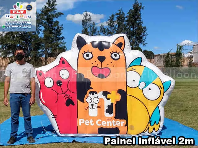 painel inflável promocional n+ pet center