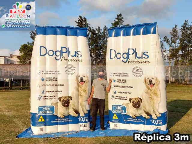 replicas gigantes infláveis promocionais ração dogplus premium cães adultos