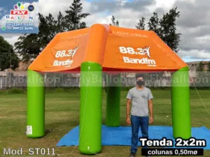 tenda inflável promocional personalizada rádio band fm joinville