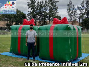caixas infláveis gigantes verde presente de natal