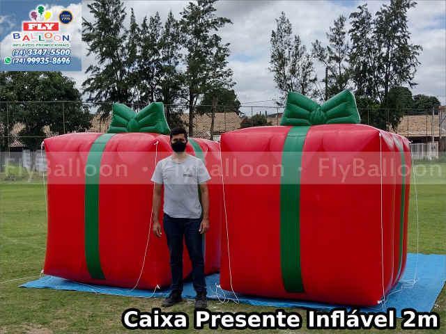 caixas infláveis gigantes vermelha presente de natal