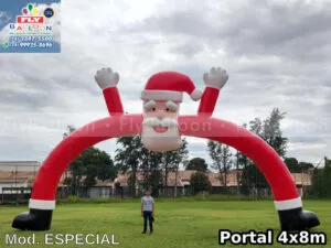 pórtico inflável gigante promocional papai noel