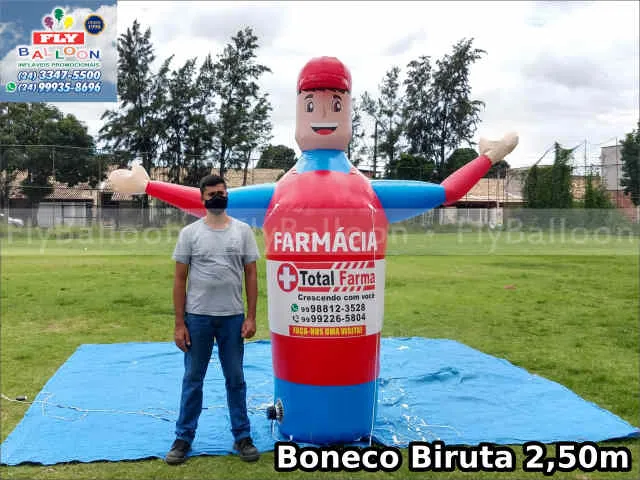boneco biruta inflável personalizado total farma