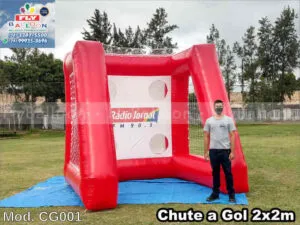 chute no gol inflável promocional rádio jornal fm