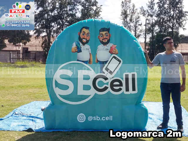 logomarca inflável gigante promocional sb cell