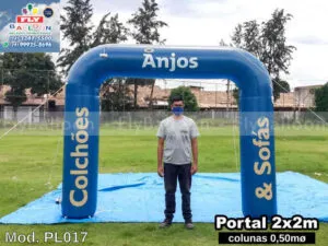 portal inflável promocional personalizado anjos colchões & sofás