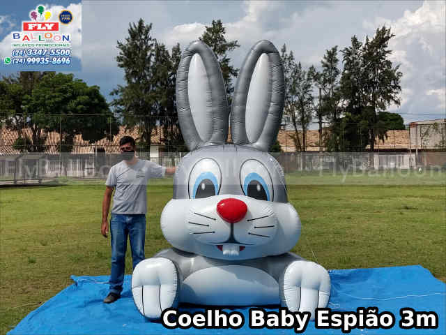 coelho baby inflável gigante promocional espião