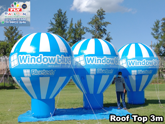 balões infláveis promocionais personalizados window blue bluetech