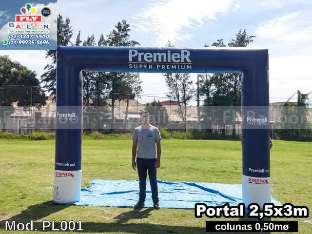 pórtico inflável promocional personalizado ração premier super premium
