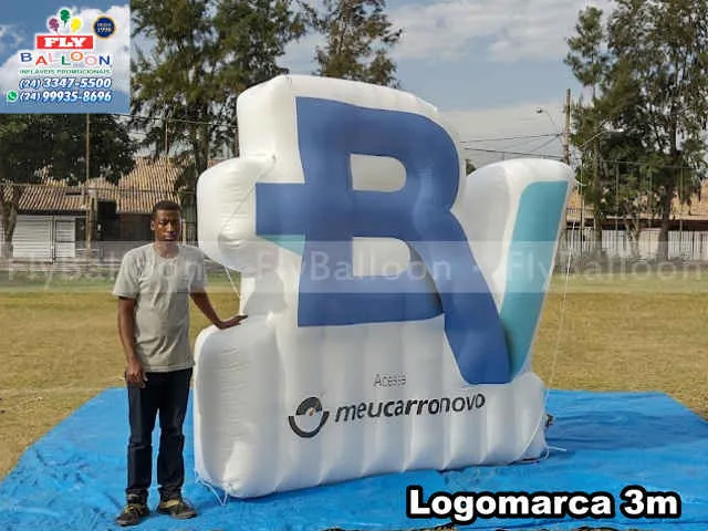 logomarca inflável promocional banco bv meu carro novo