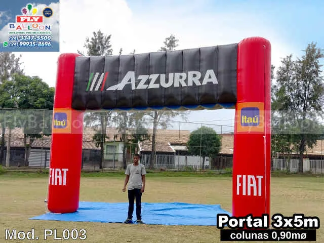 pórtico inflável promocional concessionária azurra fiat