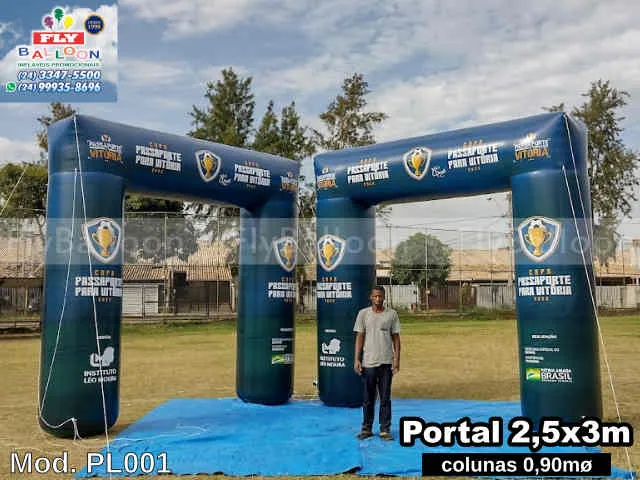 pórticos infláveis promocionais copa passaporte para vitória 2022
