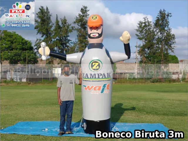 boneco biruta inflável interativo zampar ferramentas