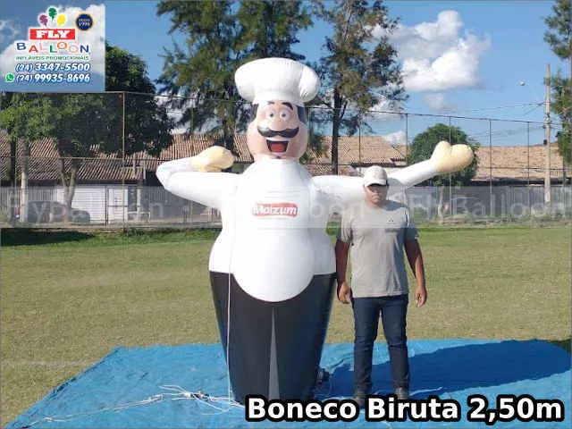 boneco biruta inflável maizum alimentos congelados