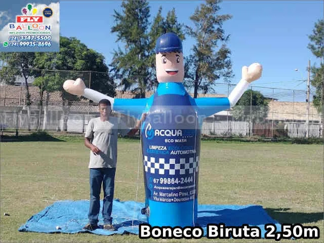 boneco biruta interativo inflável acqua zero eco wash