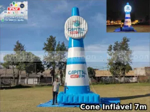 cone gigante inflável promocional rádio capital fm