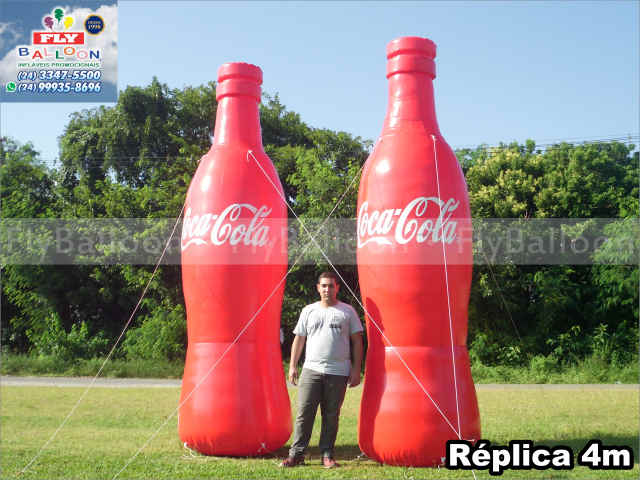 infláveis promocionais gigantes garrafa coca cola