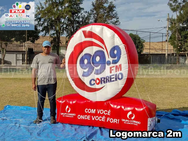 logomarca inflável promocional rádio correio fm