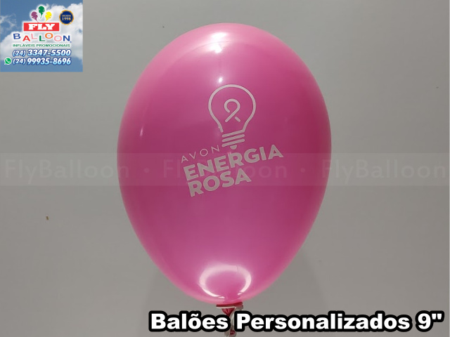 balões personalizados avon energia rosa