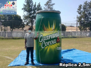 inflável gigante promocional lata guaraná coroa