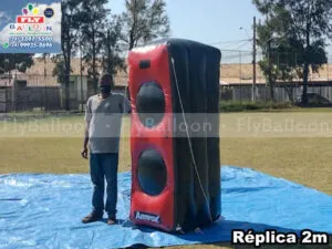 replica gigante inflável promocional caixa de som amplificada amvox