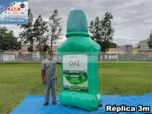 réplica inflável gigante promocional embalagem enxaguante bucal eurofarma oaz fresh hortelã