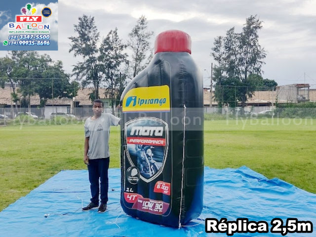 réplica inflável gigante promocional embalagem óleo lubrificante moto performance 10w 30 ipiranga
