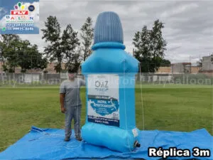 réplica inflável gigante promocional enxaguante bucal eurofarma OAZ fresh menta refrescante