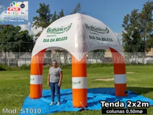 tenda inflável promocional bothânico cosméticos