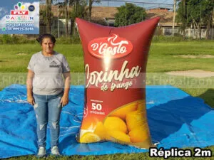 replica inflável gigante promocional coxinha de frango d gosto