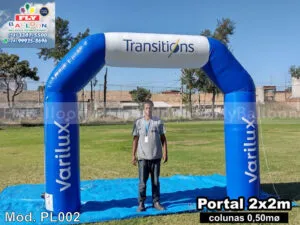 pórtico inflável promocional lentes transitions varilux