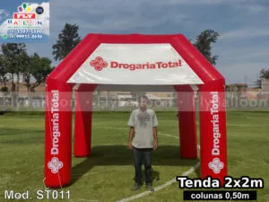 estande inflável promocional drogaria total