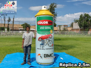 réplica gigante inflável promocional lata tinta spray colorgin uso geral