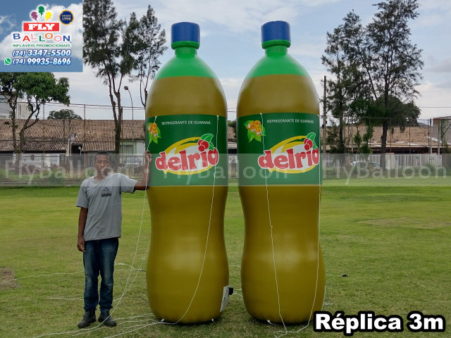 réplicas infláveis gigantes promocionais refrigerante de guaraná delrio