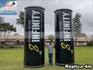 réplicas infláveis promocionais latas energy drink infinity