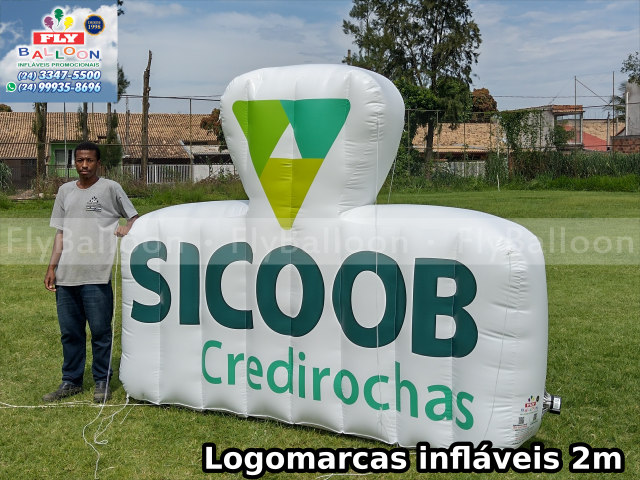 logomarca inflável gigante promocional sicoob credirochas